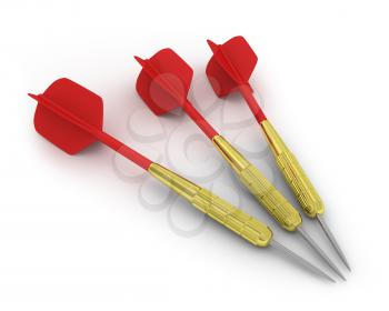 Royalty Free Clipart Image of Three Darts