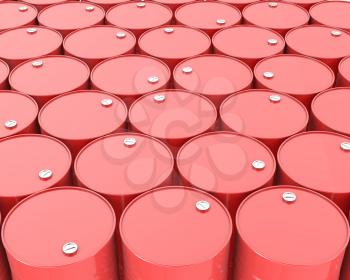 Large group of red barrels