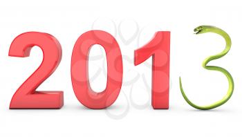 Green cobra 2013 symbol, isolated on white background