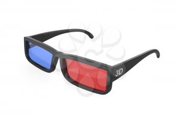 3d glasses on white background