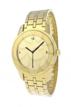 Luxury gold watch isolated on white background