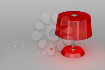 Red lamp illuminates on gray background