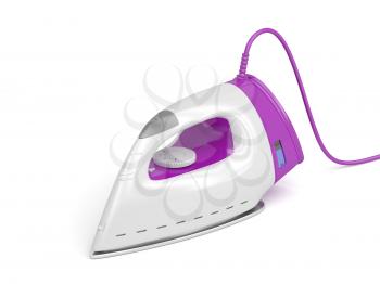 Steam iron on white background