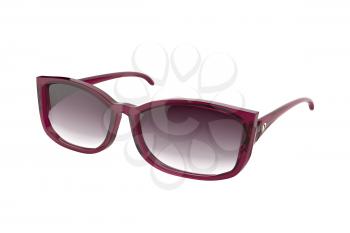 Purple female sunglasses isolated on white background