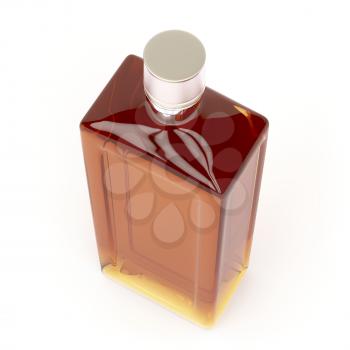 Bourbon bottle on white background