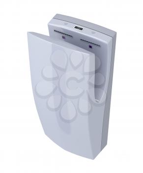 High speed hand dryer isolated on white background