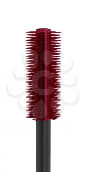 Close-up of mascara brush on white background