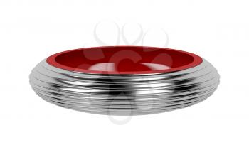 Metal fruit bowl isolated on white background