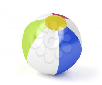 Beach ball on white background