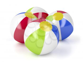 Beach balls on white background