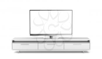 Flat screen tv on modern tv stand