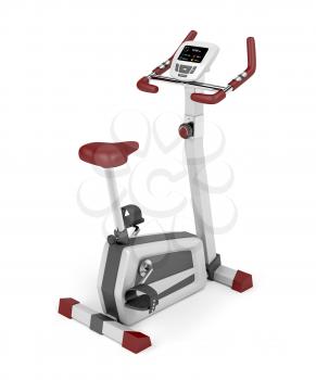 Exercise bicycle on white background