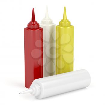 Plastic bottles for ketchup, mustard, mayonnaise and other sauces