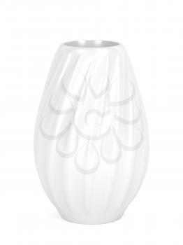 Swirl ceramic vase on white background