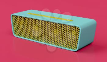 Bluetooth speaker on red background