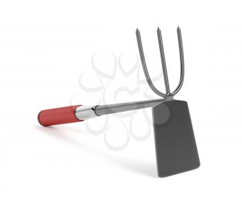 Gardening hoe on white background 