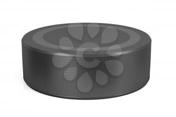 Ice hockey puck on white background 