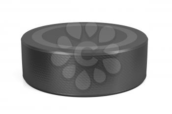 Ice hockey puck on white background 