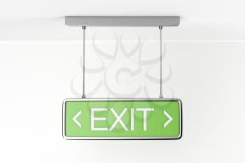 Emergency exit sign in the building 