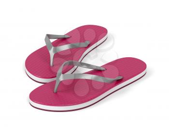 Flip flops on white background