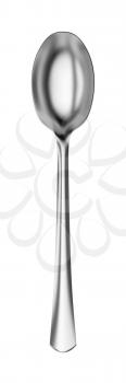 Silver spoon isolated on white background