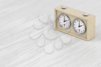 Analog chess clock on wooden table