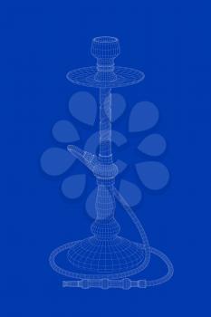 3d wire-frame model of hookah