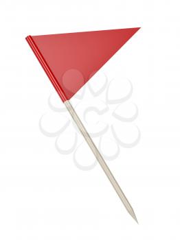 Red triangle toothpick flag, isolated on white background