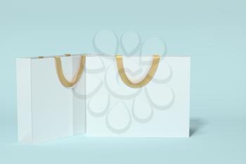 Paper shopping bag, product packaging, 3d rendering. Computer digital drawing.