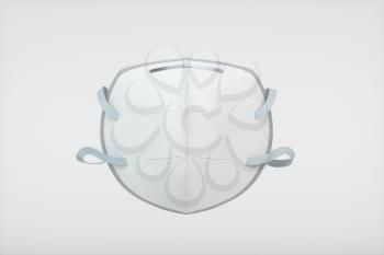 Medical mask with white background,3d rendering. Computer digital drawing.