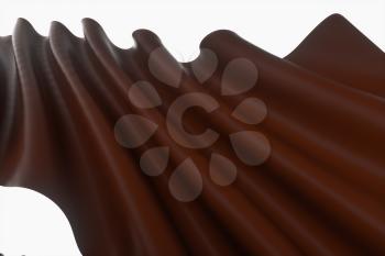 Waves of caramel and chocolate, 3d rendering. Computer digital drawing.