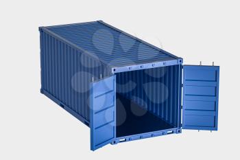 Container and weight,logistics and transmission,3d rendering. Computer digital drawing.