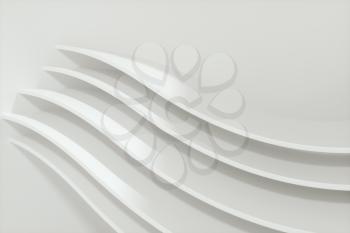 White curve surface, bright business background, 3d rendering. Computer digital drawing.