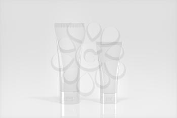 Blank cosmetic bottle with white background, 3d rendering. Computer digital drawing.