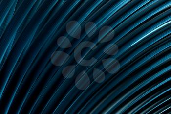 Abstract lines with black background, smooth polished lines, 3d rendering, Computer digital drawing.