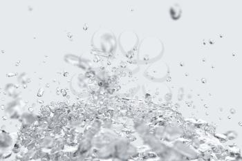 Splashing water with white background, 3d rendering.