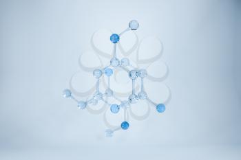 Molecules and biology, biological concept, 3d rendering. Computer digital drawing.