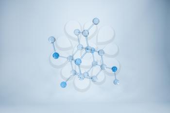 Molecules and biology, biological concept, 3d rendering. Computer digital drawing.