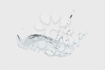 Splashing water with white background, 3d rendering.