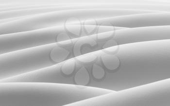 Flowing white cloth, white background, 3d rendering. Computer digital drawing.