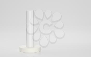 Blank cosmetic tube packaging mockup, 3d rendering. Computer digital drawing.