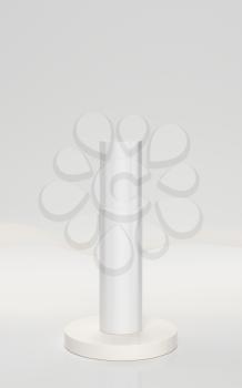Blank cosmetic tube packaging mockup, 3d rendering. Computer digital drawing.