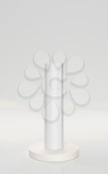 Blank cosmetic tube packaging mockup, 3d rendering. Computer digital drawing.