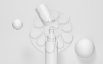 Blank cosmetic tube packaging mockup, 3d rendering. Computer digital drawing.