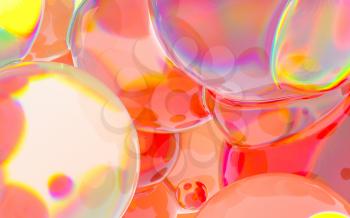 Glass balls with vivid colors, 3d rendering. Computer digital drawing.