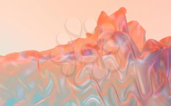 Flowing cloth, multicolored wave silk, 3d rendering. Computer digital drawing.