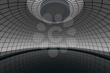 Round hall architecture background, 3d rendering. Computer digital drawing.