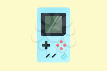 Game boy machine, cartoon recreation background, 3d rendering. Computer digital drawing.