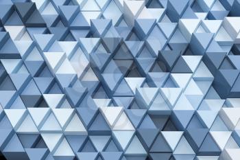 Repeating triangle cubes background, 3d rendering. Computer digital drawing.