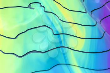 Topographic map background Valley and mountain, 3d rendering. Computer digital drawing.